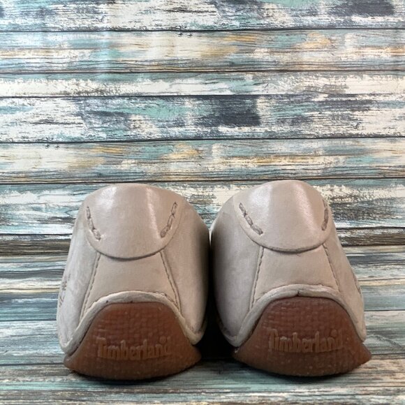 Timberland Loafers Womens 6M Beige Leather Slip On Flats Shoes - Picture 5 of 11